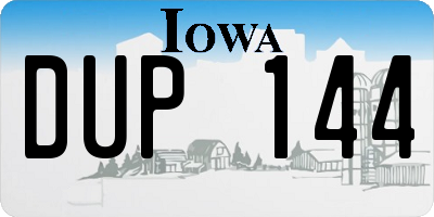 IA license plate DUP144