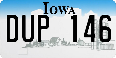 IA license plate DUP146