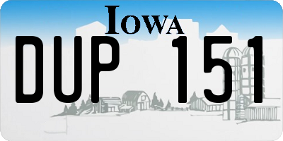 IA license plate DUP151