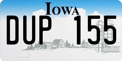 IA license plate DUP155