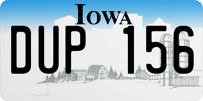 IA license plate DUP156