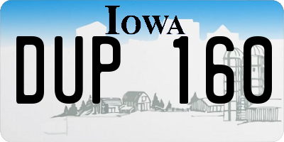 IA license plate DUP160
