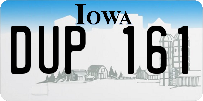 IA license plate DUP161