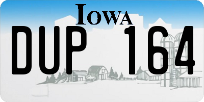IA license plate DUP164