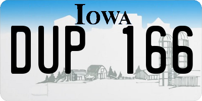 IA license plate DUP166