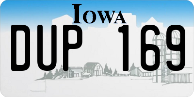 IA license plate DUP169