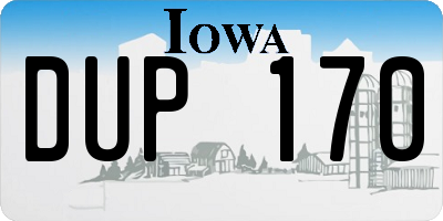 IA license plate DUP170