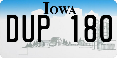 IA license plate DUP180