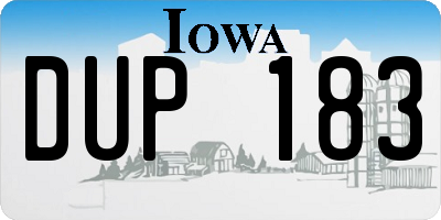IA license plate DUP183