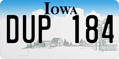 IA license plate DUP184