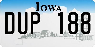 IA license plate DUP188