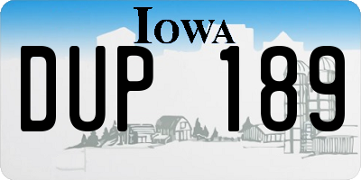 IA license plate DUP189