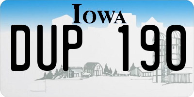 IA license plate DUP190