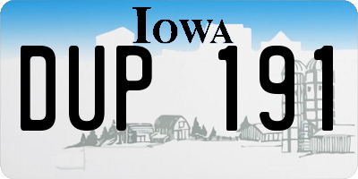 IA license plate DUP191