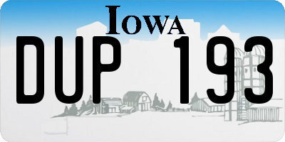 IA license plate DUP193
