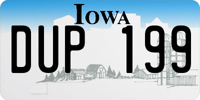 IA license plate DUP199