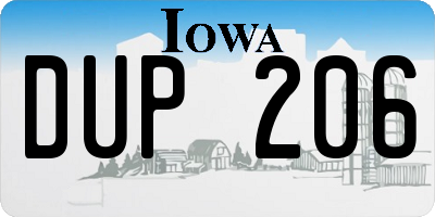 IA license plate DUP206