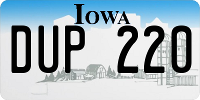 IA license plate DUP220