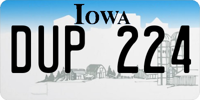 IA license plate DUP224