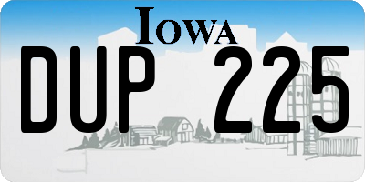 IA license plate DUP225