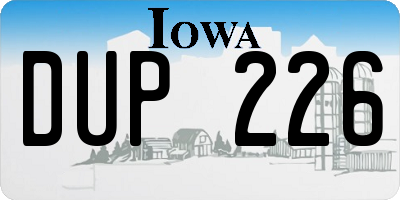 IA license plate DUP226