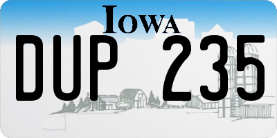 IA license plate DUP235