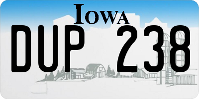 IA license plate DUP238