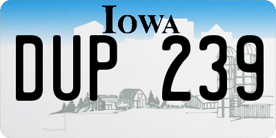 IA license plate DUP239
