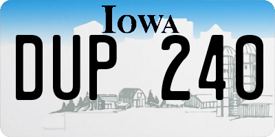 IA license plate DUP240