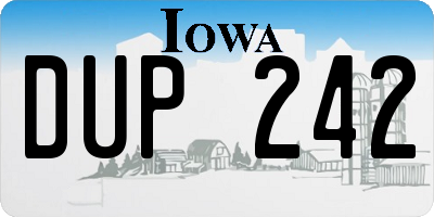 IA license plate DUP242