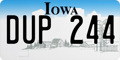 IA license plate DUP244
