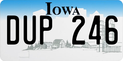 IA license plate DUP246