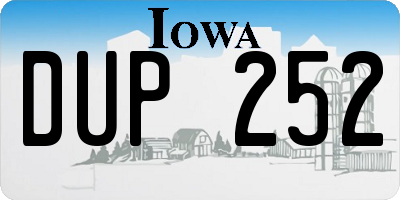 IA license plate DUP252