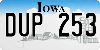IA license plate DUP253