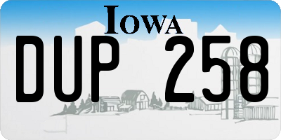 IA license plate DUP258