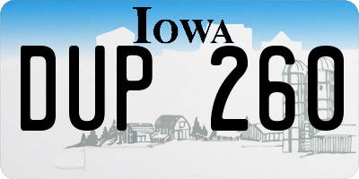 IA license plate DUP260