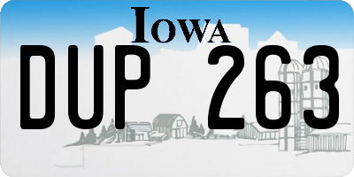 IA license plate DUP263