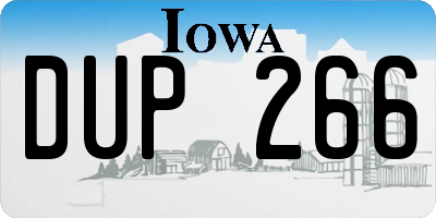 IA license plate DUP266