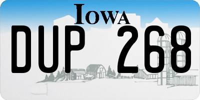 IA license plate DUP268