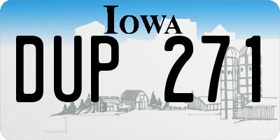 IA license plate DUP271