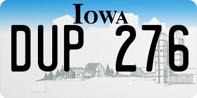 IA license plate DUP276