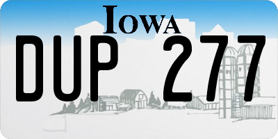 IA license plate DUP277