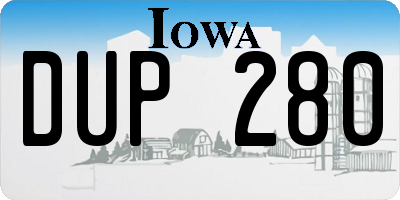 IA license plate DUP280