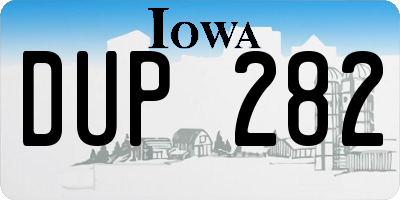 IA license plate DUP282