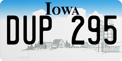 IA license plate DUP295