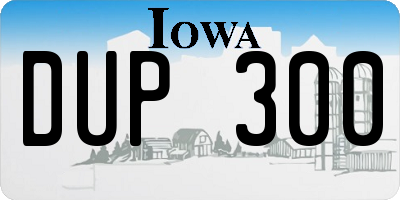 IA license plate DUP300