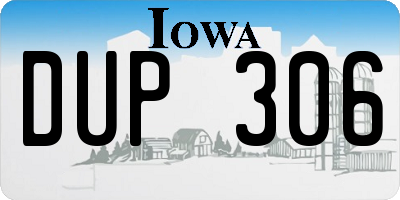 IA license plate DUP306