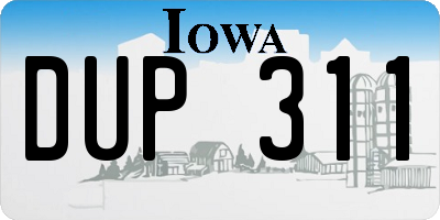 IA license plate DUP311