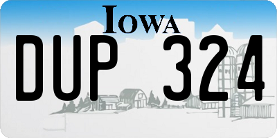 IA license plate DUP324