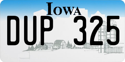 IA license plate DUP325